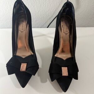 Ted Baker Black Heels with Bow Accent
